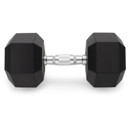 weider-rubber-hex-dumbbell-75-lbs-with-chrome-handle-and-knurled-grip-mighty-muscle